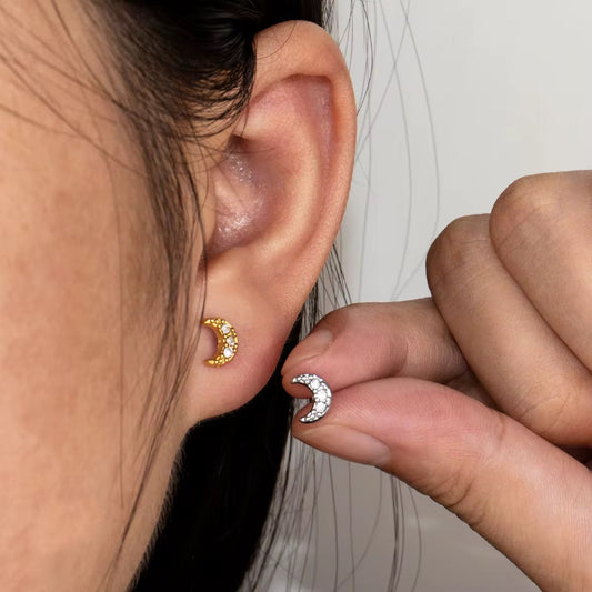 Crescent Stud Earring