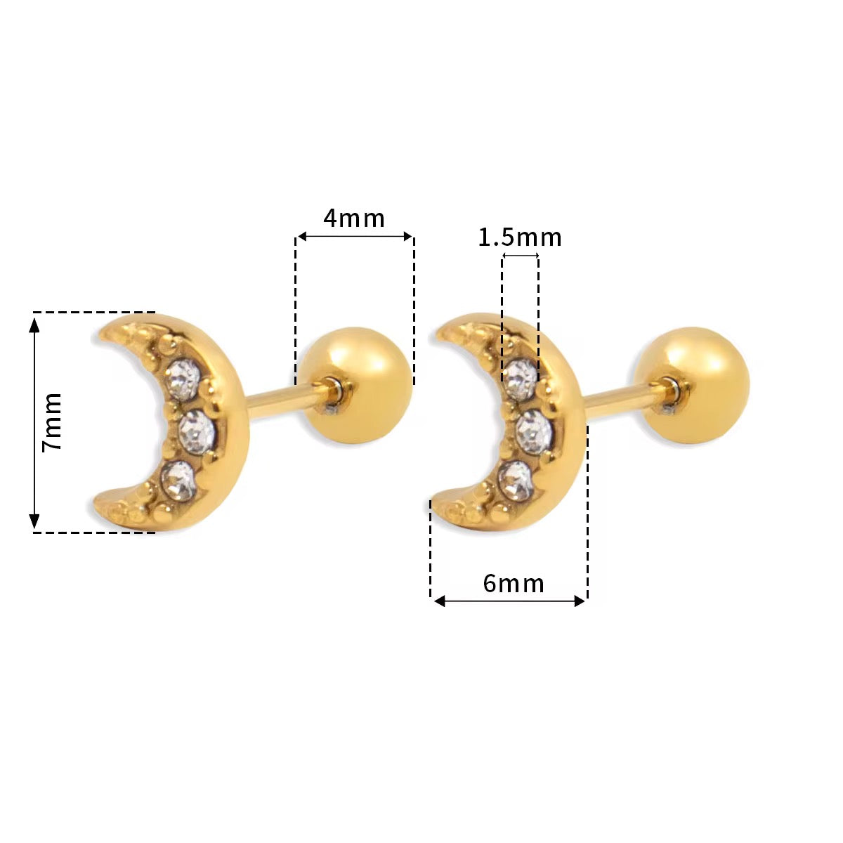 Crescent Stud Earring