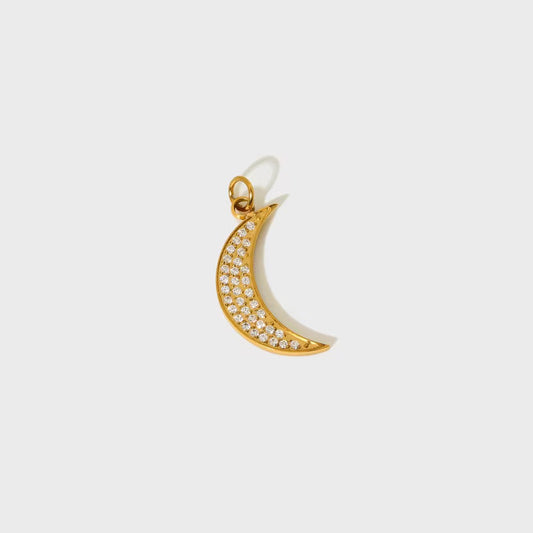CZ Crescent Charm
