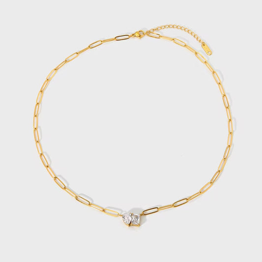 Pear & Square Necklace