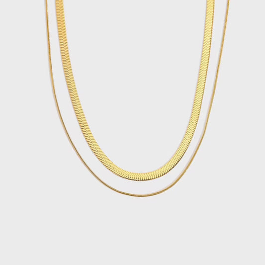 Haven Herringbone Duo Necklace