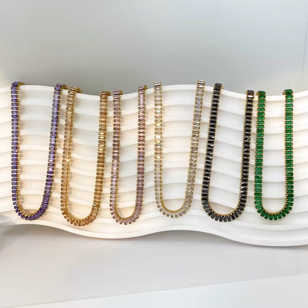 Baguette Tennis Choker Necklace