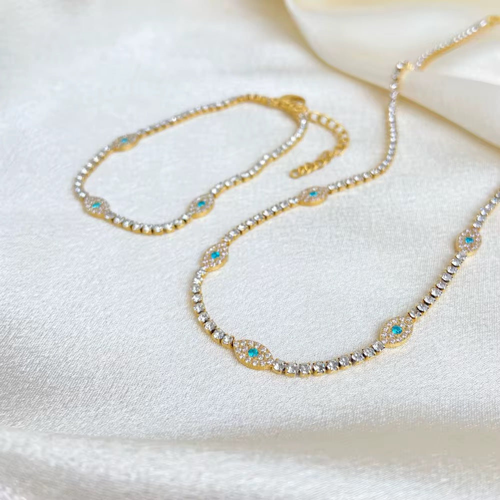 Evil Eye Tennis Necklace
