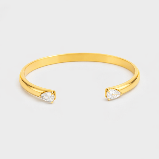 Halo Pear Cuff Bangle-Dazzledvenus