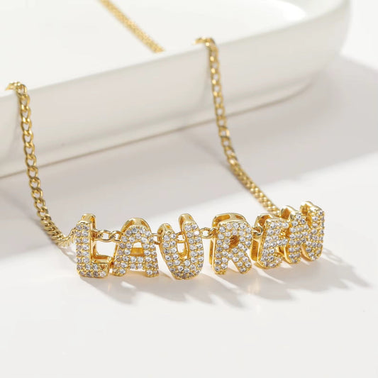 Personalised Pàve Bubble Necklace