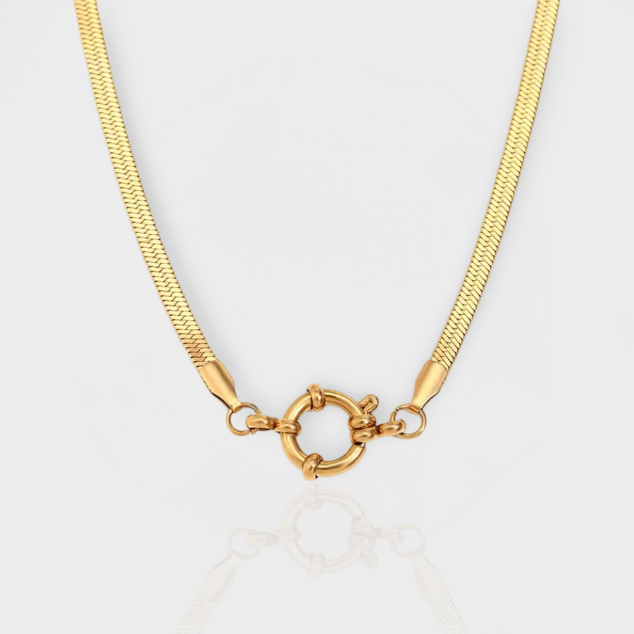 DYO Herringbone Snake Necklace-Purchase stylish Twisted Herring Bone Necklace. Explore our online collection for trendy accessories reflecting the charm of the Emerald Isle. Order yours now!-Dazzledvenus