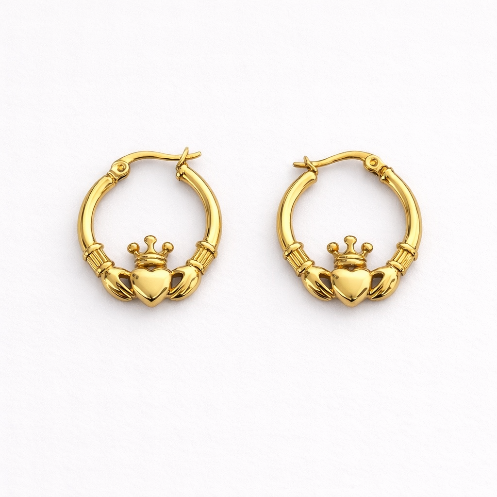Queen Of Claddagh Hoop Earring-Dazzledvenus