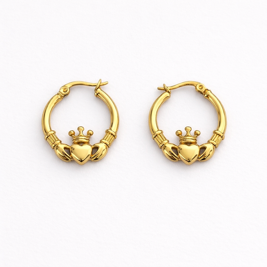 Queen Of Claddagh Hoop Earring-Dazzledvenus