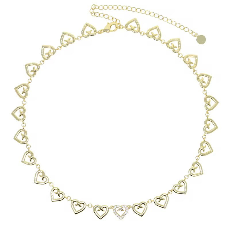 Pave Diamond Heart Necklace