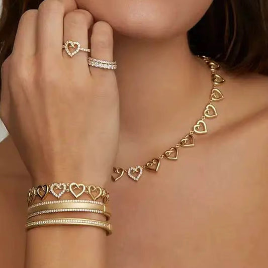 Pave Diamond Heart Necklace