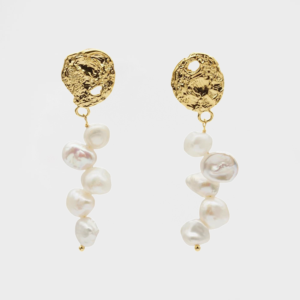 Bloom Pearl Drop Earring-Dazzledvenus