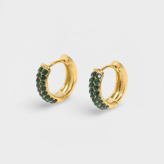 Green Scarlett Huggie Earring-Dazzledvenus