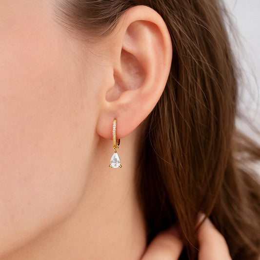 Tear Drop Huggie Hoop Earring