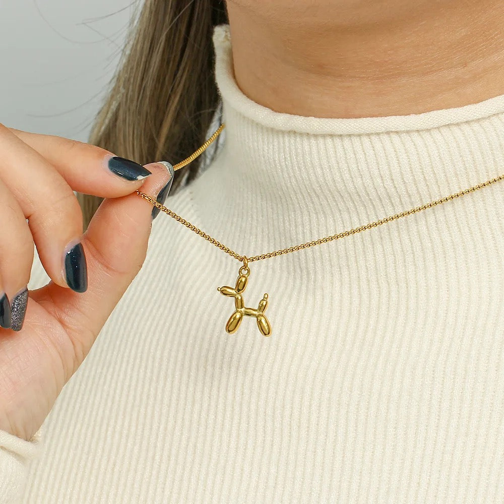 Puffy Balloon Dog Necklace