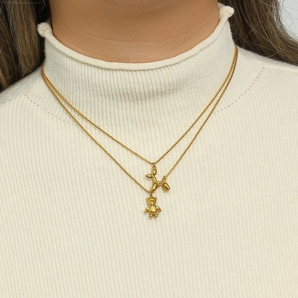 Puffy Balloon Dog Necklace