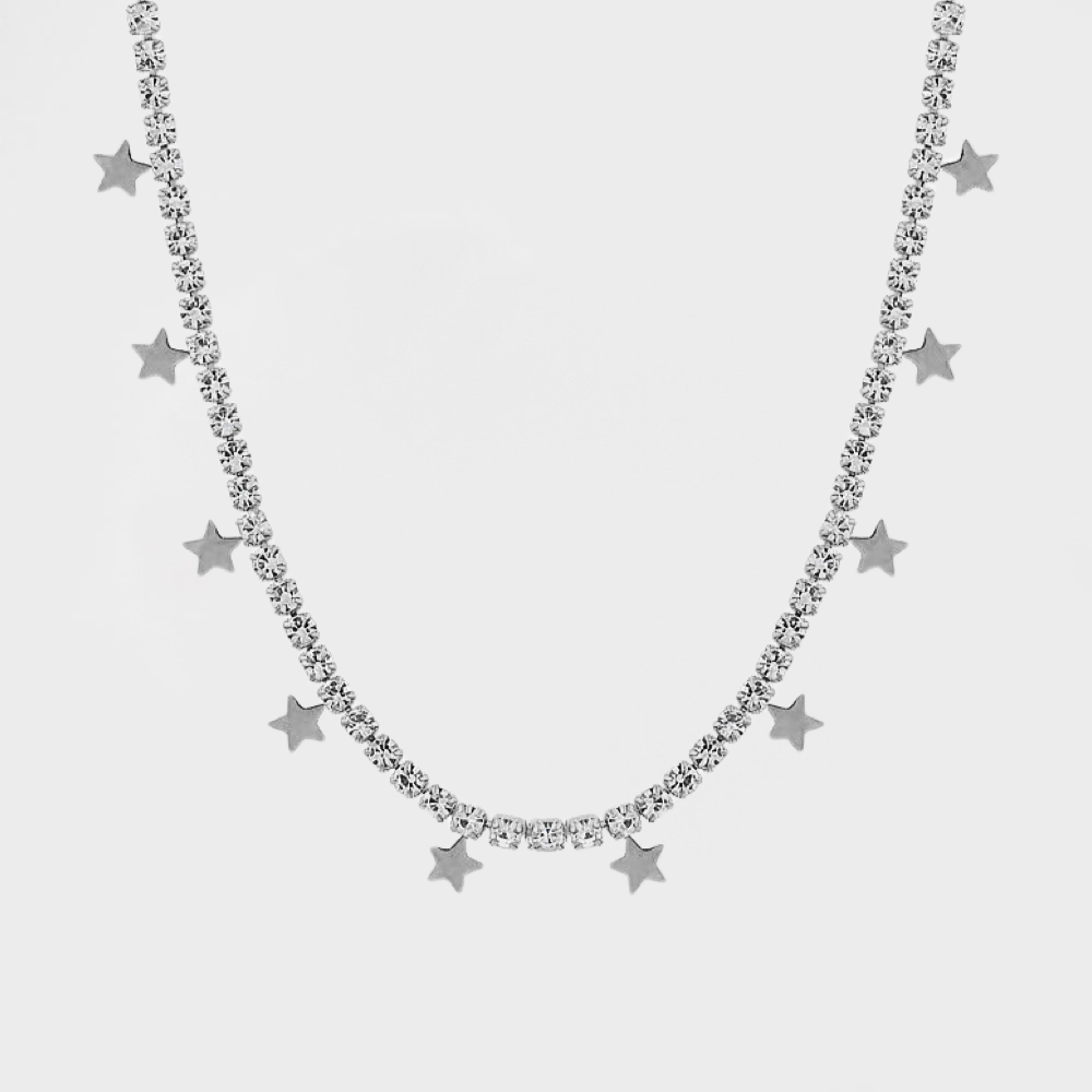 Star Tennis Bling Necklace-Dazzledvenus