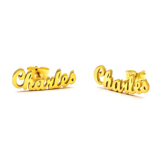 Sterling Silver Custom Name Earrings