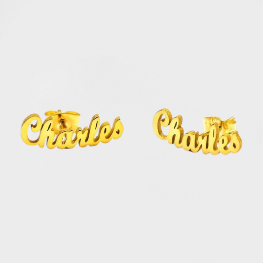 Sterling Silver Custom Name Earrings