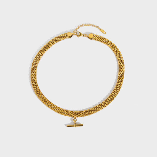 Cascade T-Bar Mesh Necklace-Ready to elevate your look? Shop the latest T-Bar Collar Necklace here. Find the perfect piece to complement your style and make a statement. Start shopping now-Dazzledvenus