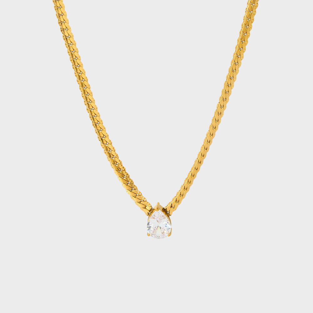 Tear Drop Herringbone Necklace
