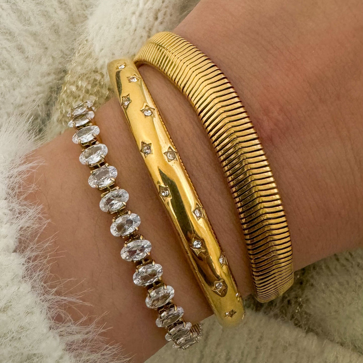 Textured Snake Bone Bracelet