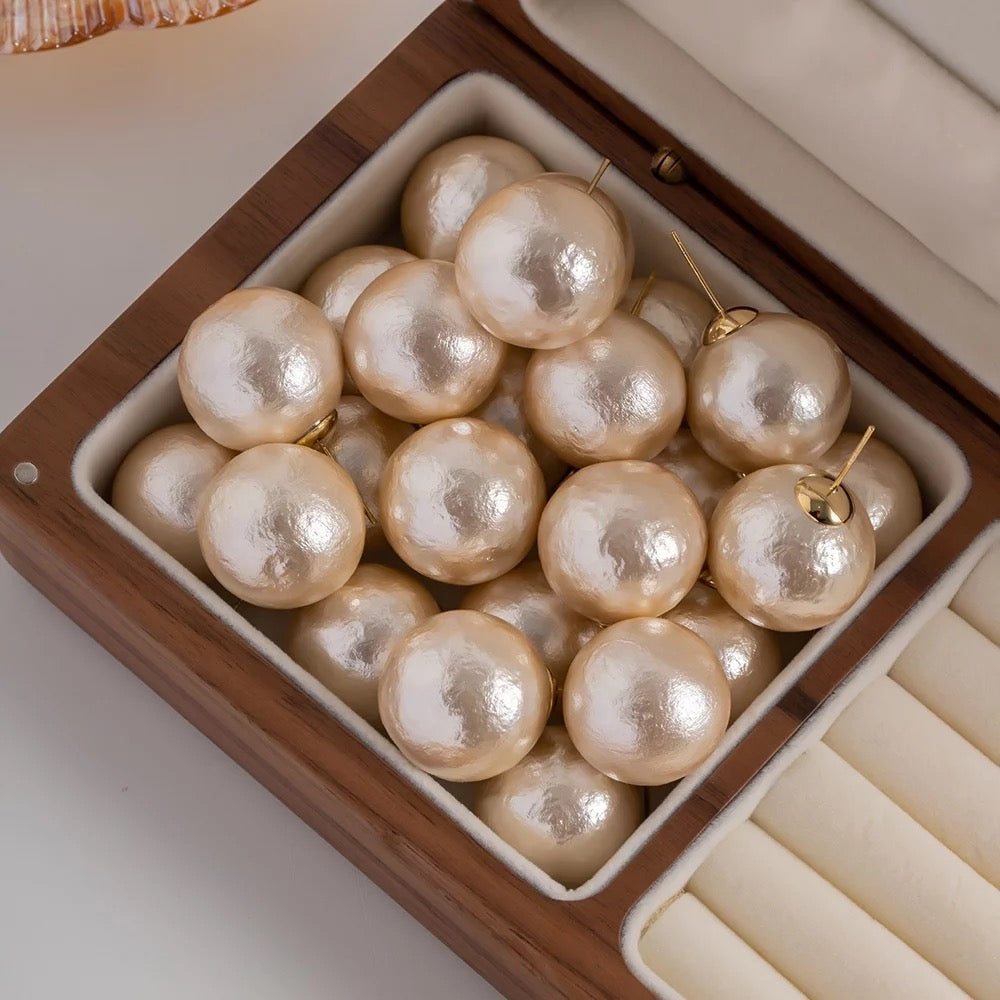 Oversized Pearl Stud Earrings