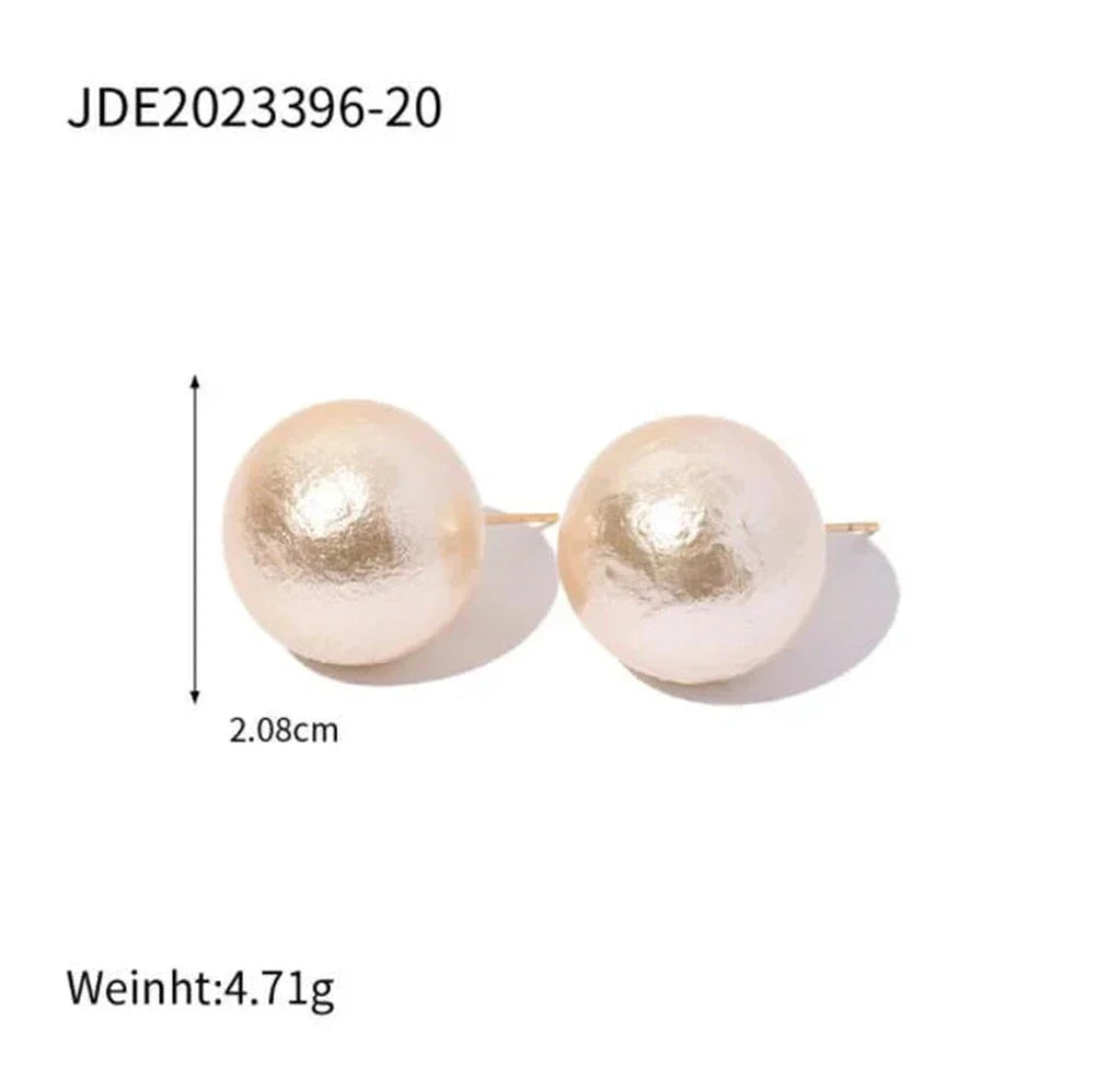 Oversized Pearl Stud Earrings