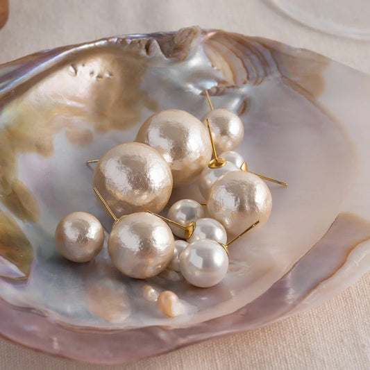 Oversized Pearl Stud Earrings